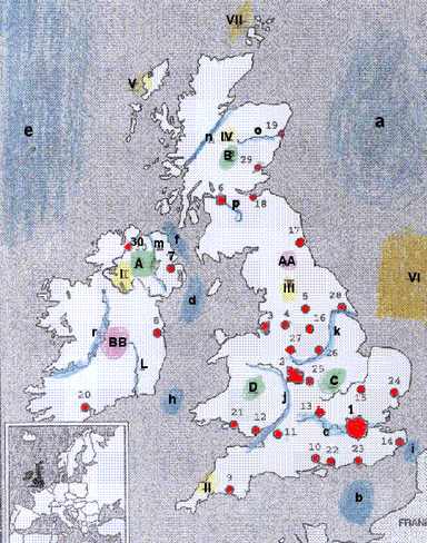 Topografiekaart Verenigd Koninkrijk (Engeland, Schotland, Ierland)