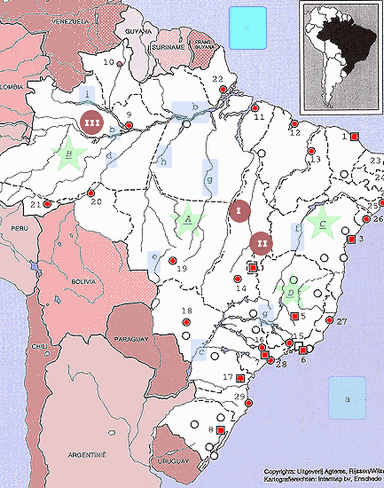 Topografiekaart Brazilië (Zuid-Amerika)