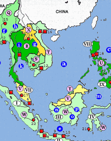 Topgrafiekaart Zuid-Oost Azië (Thailand, Indonesië, Maleisië)