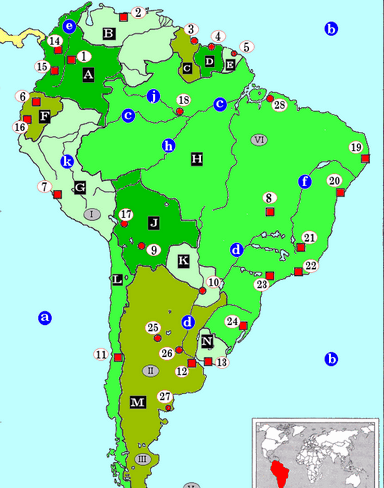 Topografiekaart Zuid-Amerika (mix)